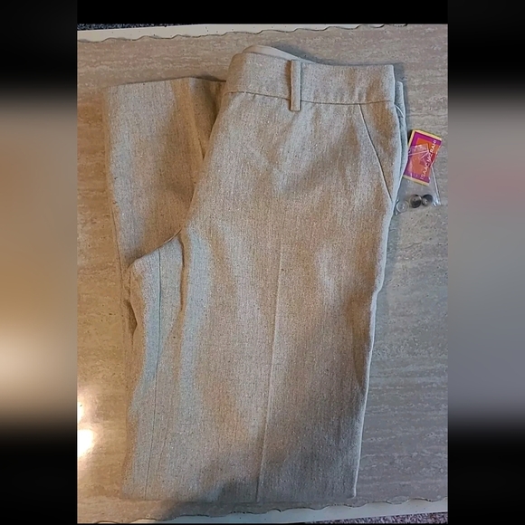 Isaac Mizrahi Wool Blend Wide Leg Khaki Tan Dress Pants Size 8 NWT - Picture 8 of 10